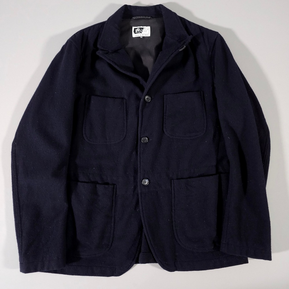Engineered Garments Bedford Jacket Mens M Navy Blue Wool Patch Pocket Blazer